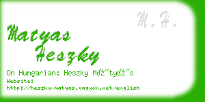 matyas heszky business card